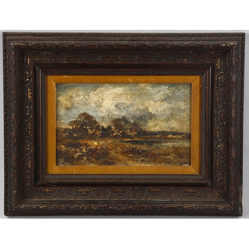 1642 - Carl Brennir (1850 - 1920), oil on board, impressionist landscape, inscribed verso, dated 1900, 14cm... 