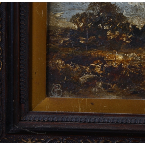 1642 - Carl Brennir (1850 - 1920), oil on board, impressionist landscape, inscribed verso, dated 1900, 14cm... 