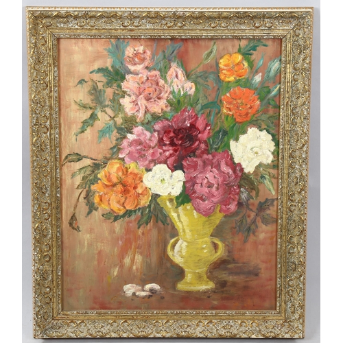 1647 - Jane Maclean, mid-20th century oil on board, still life, 50cm x 40cm, framed