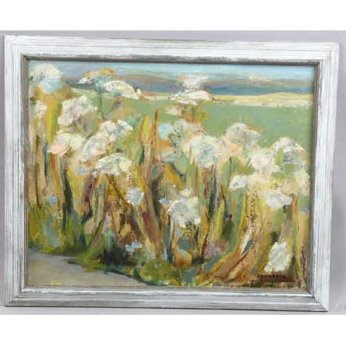 1658 - Jean Crummack, oil on canvas, roadside Dordogne, signed, 40cm x 50cm, framed