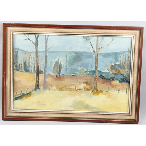 1662 - Jean Crummack, oil on canvas, cool spring France, 50cm x 75cm, framed