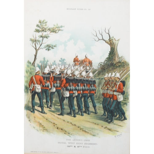 1668 - C Williams after E Rudge, hand coloured engraving, Cavalry Officers, published 1801, image 31cm x 42... 