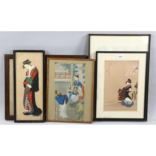 1683 - 5 various Japanese woodblock prints