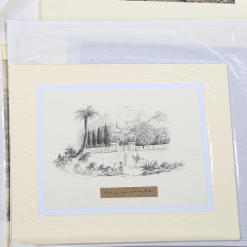 1686 - Folder of 19th century charcoal and pencil landscape studies