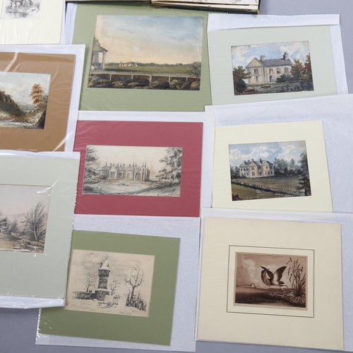 1689 - Folder of watercolours and sketch albums from the Mohun-Harris family