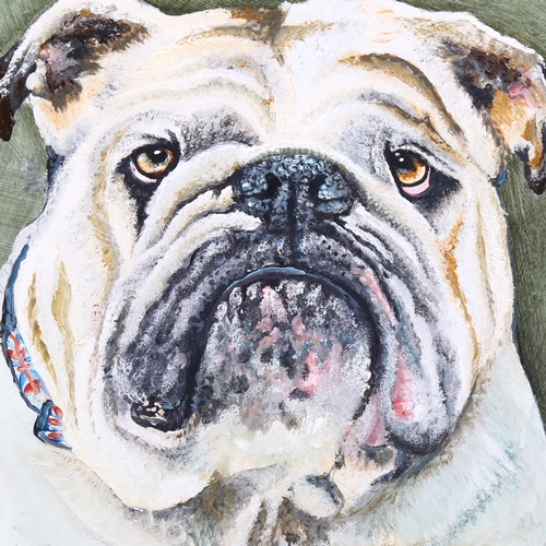 1711 - Clive Fredriksson, oil on board, Bulldog, 54cm x 42cm, framed