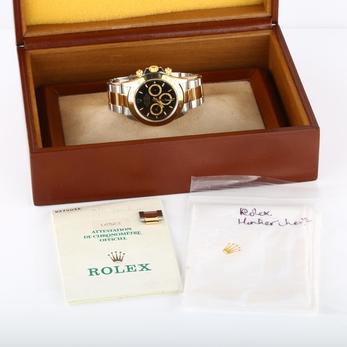 1 - ROLEX - a bi-metal Cosmograph Daytona 'Zenith' Oyster Perpetual automatic chronograph bracelet watch... 