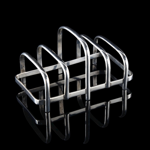 546 - An Arts and Crafts Elizabeth II silver 5-bar toast rack, by Central School of Arts and Crafts, hallm... 