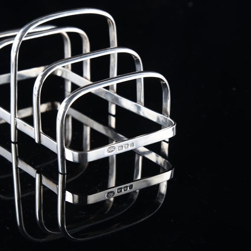 546 - An Arts and Crafts Elizabeth II silver 5-bar toast rack, by Central School of Arts and Crafts, hallm... 