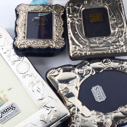 564 - 5 modern silver-fronted photo frames, largest overall 15.5cm x 15.5cm (5)