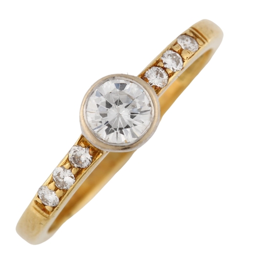 186 - An 18ct gold 0.3ct solitaire diamond ring, set with modern round brilliant-cut diamonds and diamond ... 