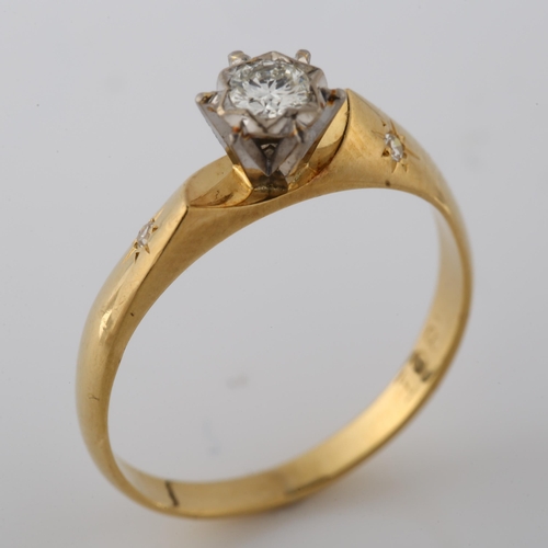 367 - An 18ct gold 0.15ct solitaire diamond ring, illusion set with modern round brilliant-cut diamond and... 