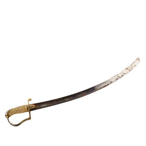 1223 - An early 19th Century cavalry sword with etched blade, length 87cm