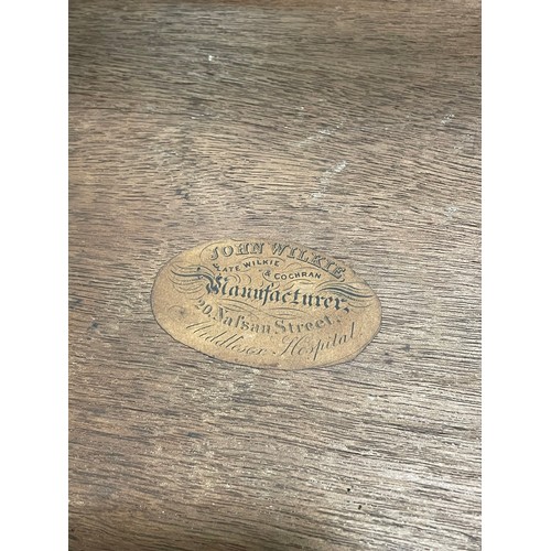 1067 - **DESCRIPTION CHANGE** A small William IV rosewood stretcher table *with John Wilkie label on the un... 