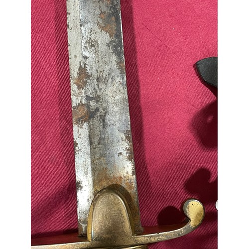 1223 - An early 19th Century cavalry sword with etched blade, length 87cm