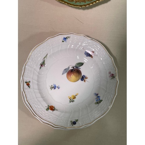 1106 - Worcester Flight Barr and Barr painted and gilded porcelain cabinet cup and saucer, and 6 Meissen po... 