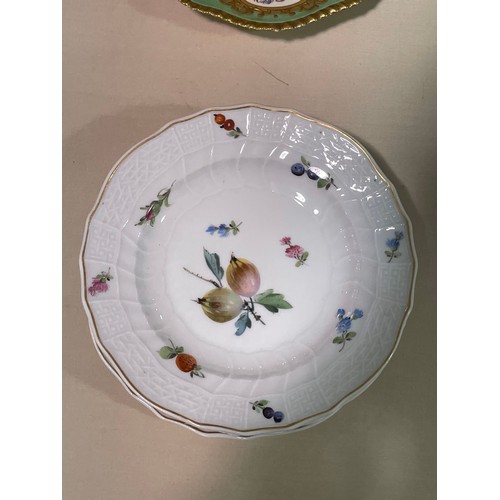 1106 - Worcester Flight Barr and Barr painted and gilded porcelain cabinet cup and saucer, and 6 Meissen po... 