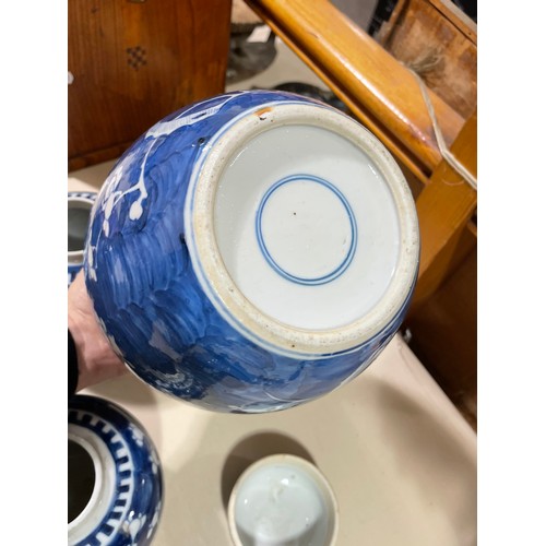 1200 - 6 various Chinese blue and white porcelain ginger jars, largest height 21cm