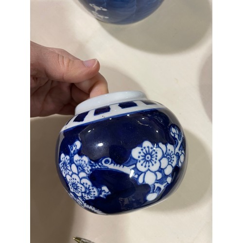 1200 - 6 various Chinese blue and white porcelain ginger jars, largest height 21cm