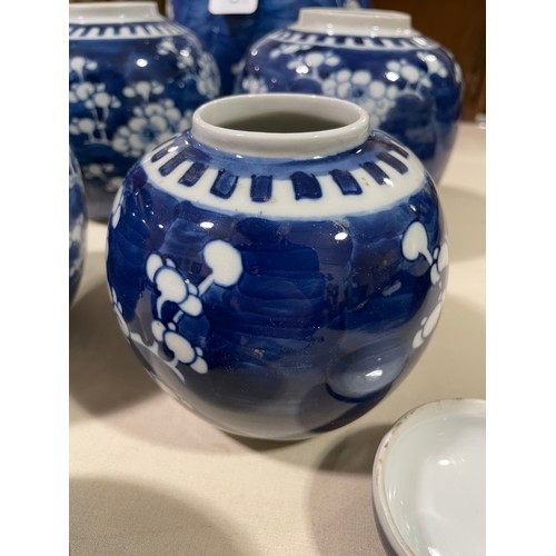 1200 - 6 various Chinese blue and white porcelain ginger jars, largest height 21cm