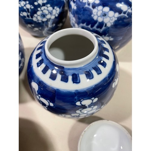 1200 - 6 various Chinese blue and white porcelain ginger jars, largest height 21cm