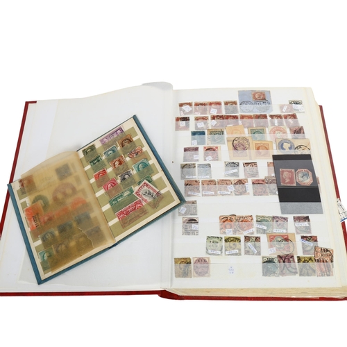 106 - An album of Victorian and other stamps, including Penny Reds, green half pennies, blue half pennies,... 