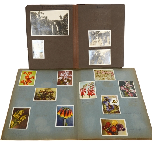 108 - A Vintage family photograph album, and a cigarette card album (2)