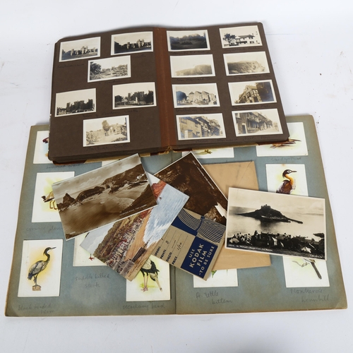 108 - A Vintage family photograph album, and a cigarette card album (2)