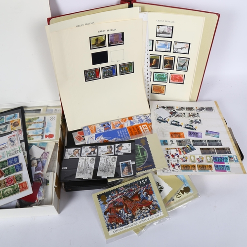 114 - A stock book of Great British stamps, another, and various loose stamps etc