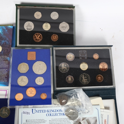 145 - 2 cased sets of United Kingdom proof coins, 1983 South Falkland Islands base set 1987 etc