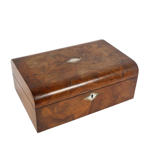 198 - A Victorian walnut writing box, width 35cm