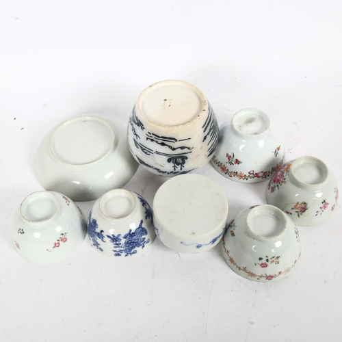 210 - A group of 18th century English china tea bowls (4), including New Hall, a Chinese ginger jar, a blu... 