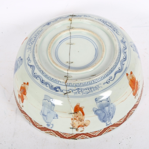 223 - A large 19th century Chinese bowl, with figure decoration, diameter 26cm