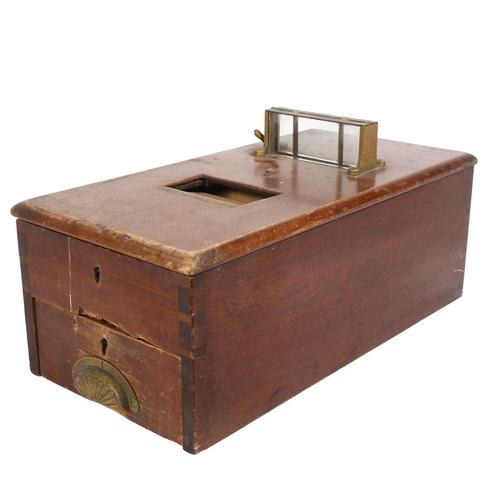 66 - An early 20th century teak shop till with fitted drawer, length 50cm