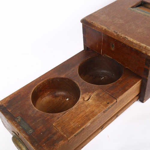 66 - An early 20th century teak shop till with fitted drawer, length 50cm