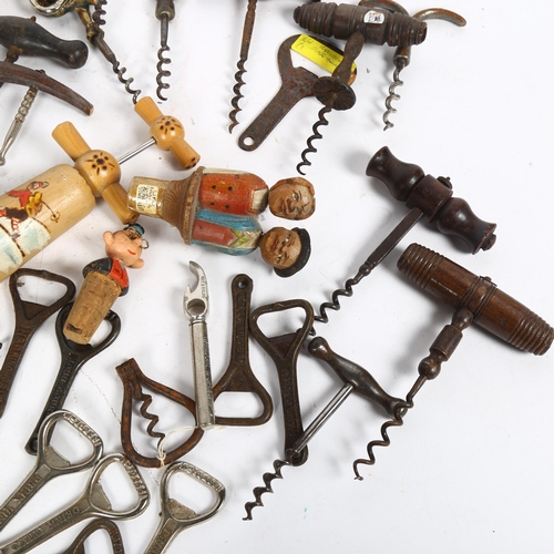 253 - A collection of Vintage corkscrews and bottle stoppers, including some German Black Forest stoppers