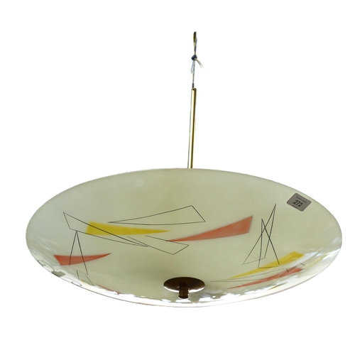 272 - A  1950s' glass shade Pendant lamp, diameter 55cm