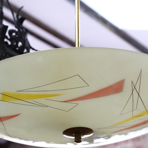 272 - A  1950s' glass shade Pendant lamp, diameter 55cm