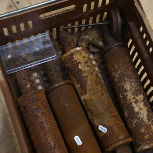 291 - 4 World War I Stokes mortar shells with parts dug up from the ground (A/F)