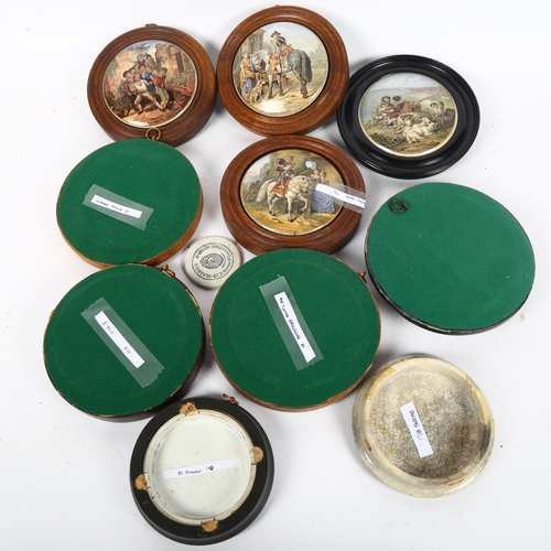 348 - A selection of Pratt Ware pot lids, including The Farriers, The Cavalier, Lobster Sauce, etc