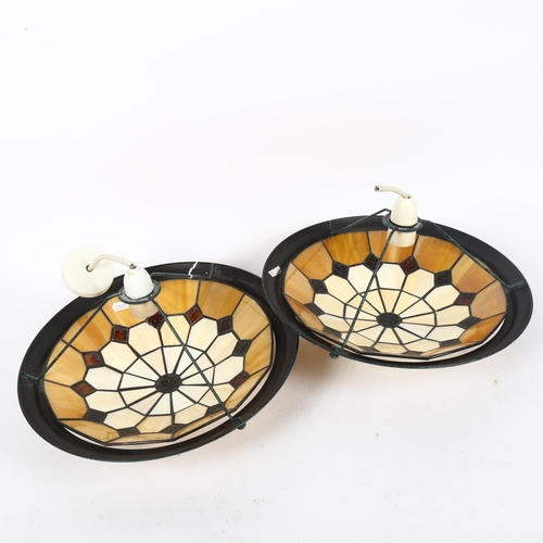 381 - A pair of modern Tiffany style ceiling bowls, diameter 35cm