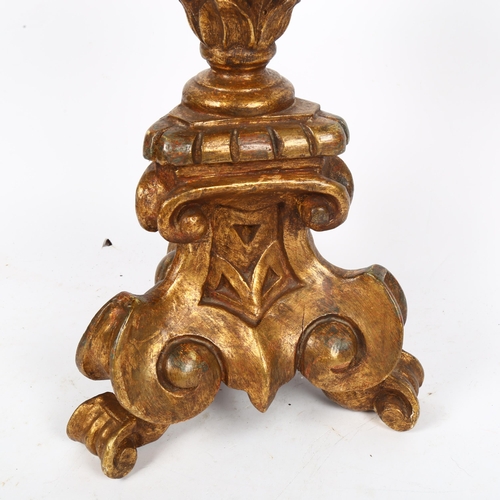 386 - A Rococo style giltwood lamp stand, height 65cm