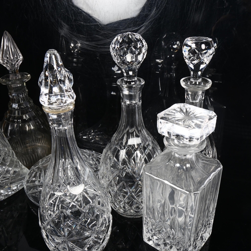 416 - 7 various glass decanters and stopper, including a ship's decanter