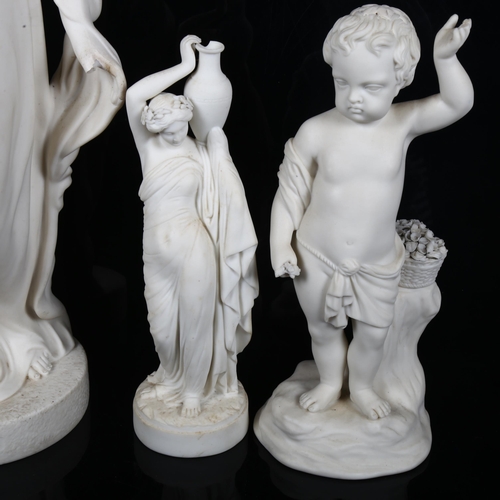 449 - A group of 4 Parian Ware figures, tallest 54cm