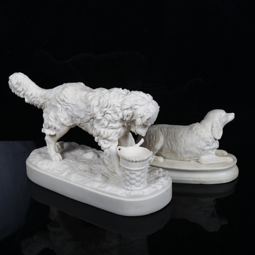 453 - A Parian Ware dog group 