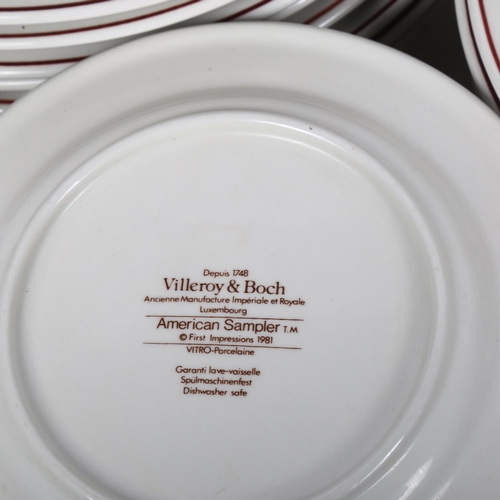 468 - Villeroy & Boch dinner service in American Sampler pattern, including serving bowl and plate