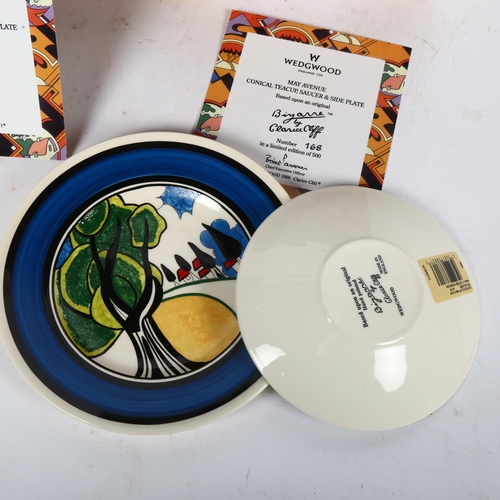 473 - 2 Wedgwood Clarice Cliff May Avenue cup saucer and plates, limited editions no. 168 and 169/500, box... 