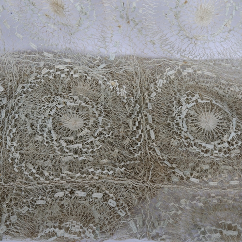 479 - A Victorian lacework throw, 134cm x 117cm