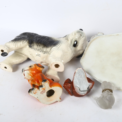 518 - NAO hound and puppy, length 27cm, Coopercraft Old English Sheepdog, and 3 other dogs