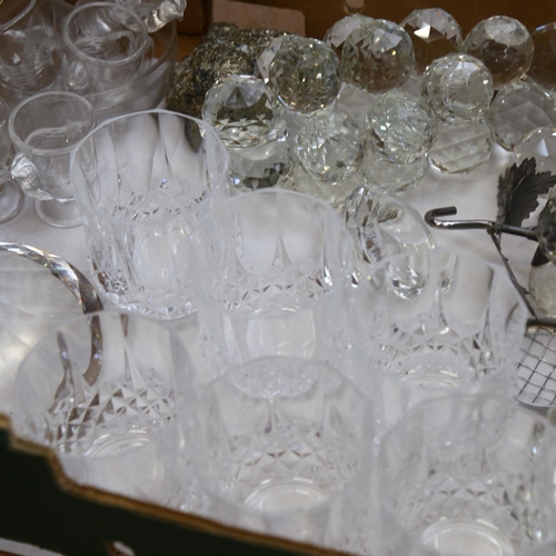 526 - Crystal ornaments, paperweights, Whisky tumblers etc